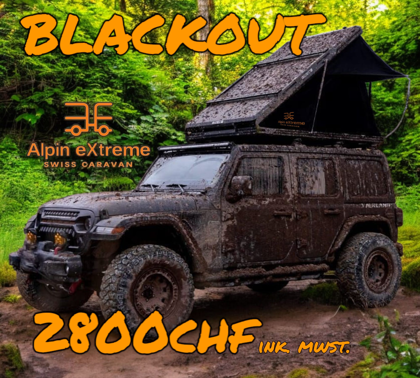 Alpin eXtreme Blackout – Hartschalen-Dachzelt mit 100 % Verdunkelung für 2+1 Personen