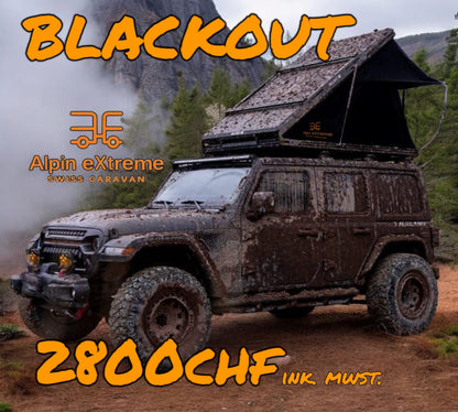Alpin eXtreme Blackout – Hartschalen-Dachzelt mit 100 % Verdunkelung für 2+1 Personen